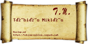 Tóbiás Miklós névjegykártya